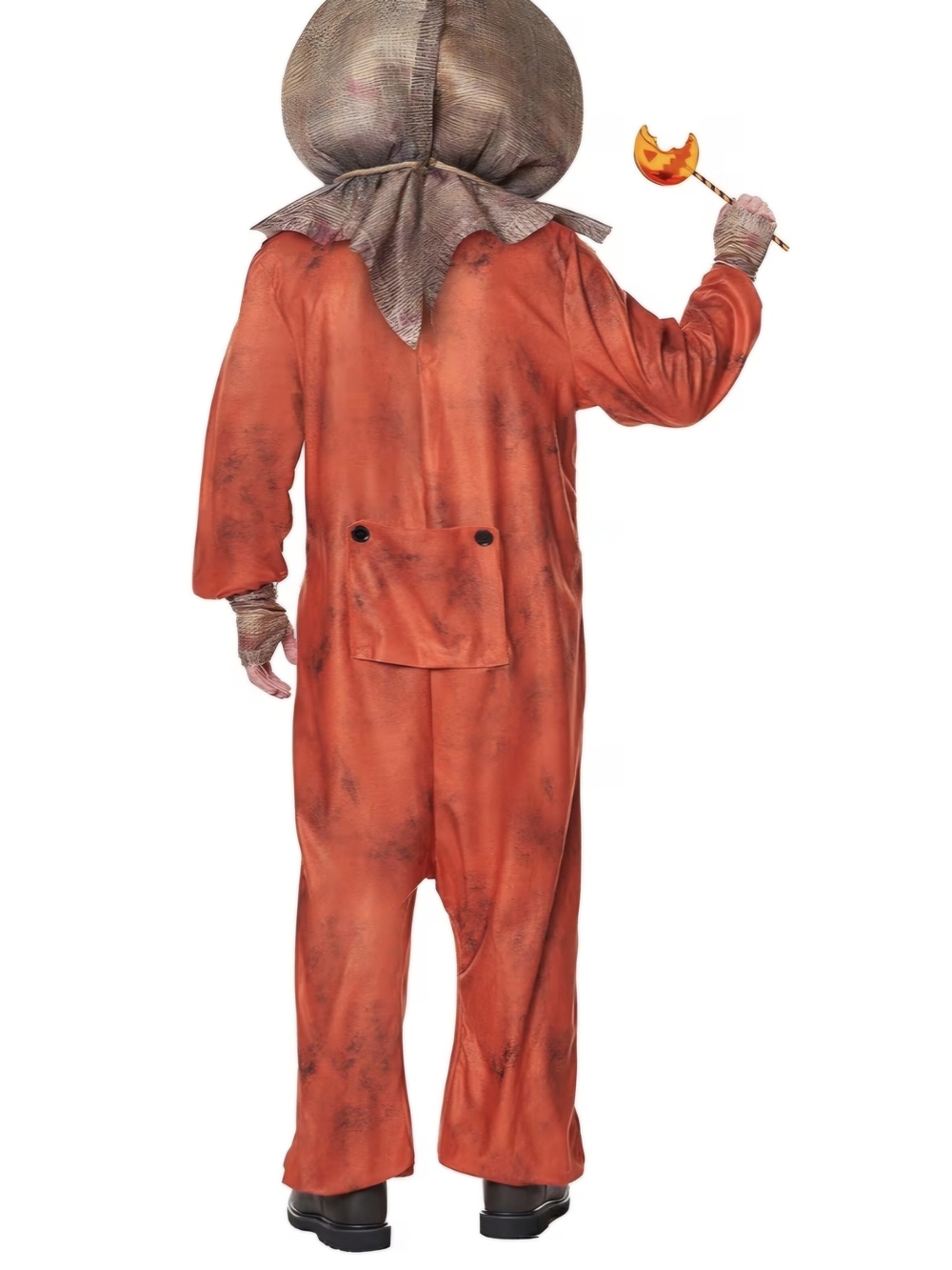 SAM. Orange Burlap-Head Scarecrow Kids Costume #1351 - Picture 8 of 9